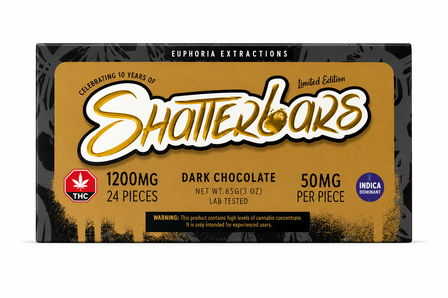 Euphoria Extracts - *Liquidation* Vegan Dark Chocolate - Indica - 1200mg - Euphoria Extracts Main Image