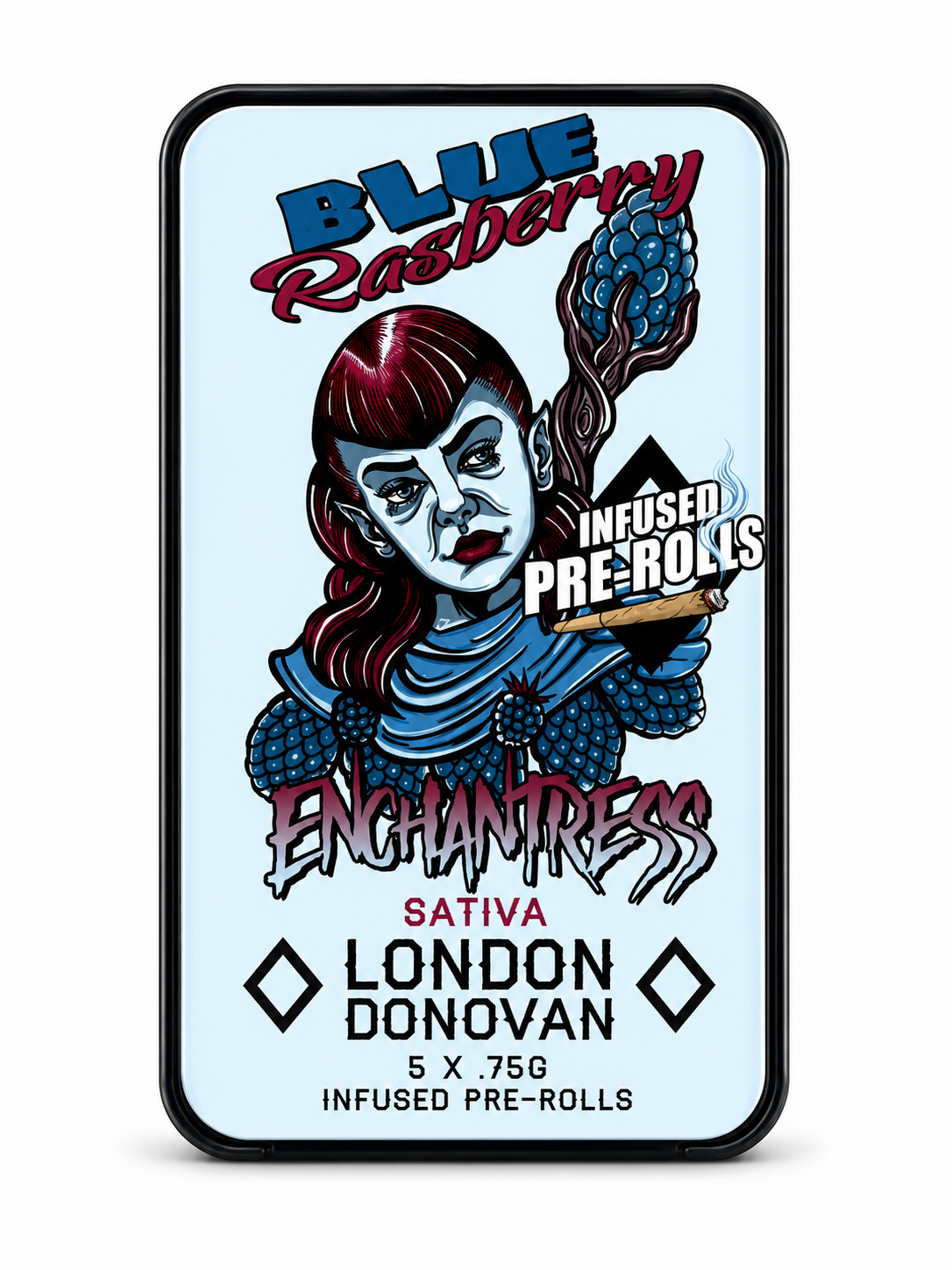 Blue Raspberry Enchantress - Infused Preroll 5 pack - London Donovan