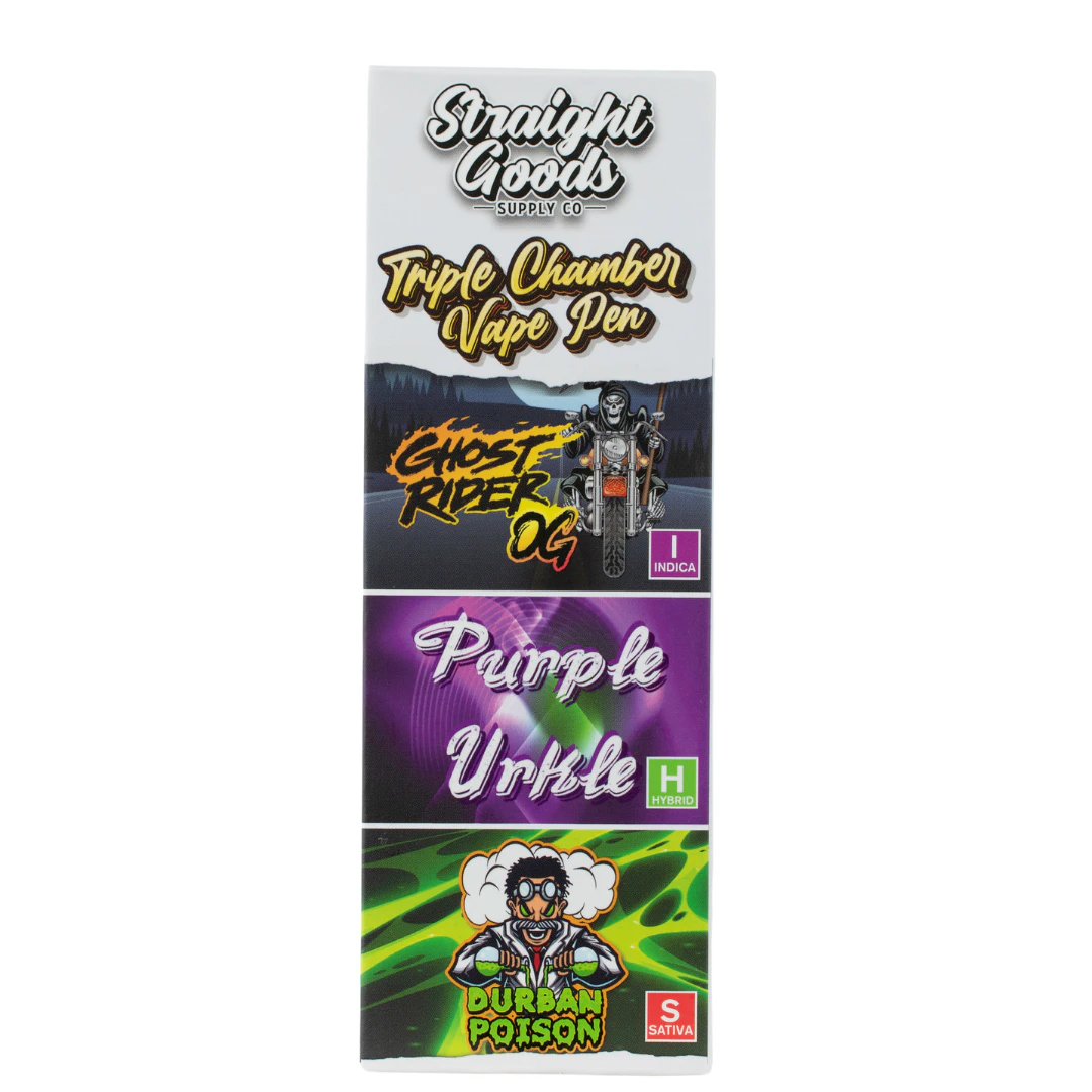 Straight Goods - Ghost Rider OG + Purple Urkle + Durban Poison Vape Pen - 9g - Straight Goods Main Image