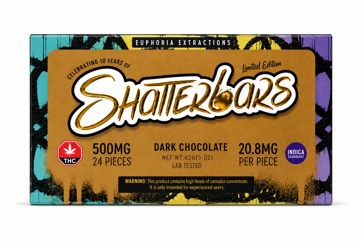 Euphoria Extracts - Vegan Dark Chocolate - Indica - 500mg - Euphoria Extracts Main Image