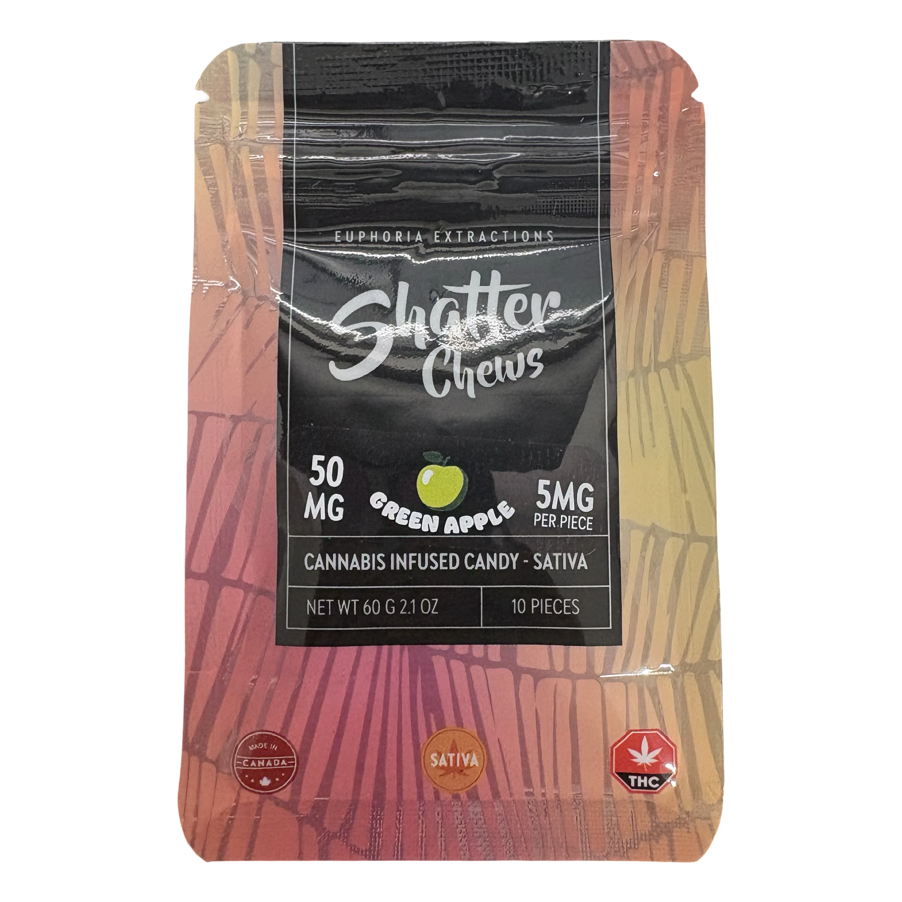 Euphoria Extracts - Green Apple Shatter Chews -Sativa - 50mg - Euphoria Exctracts Main Image
