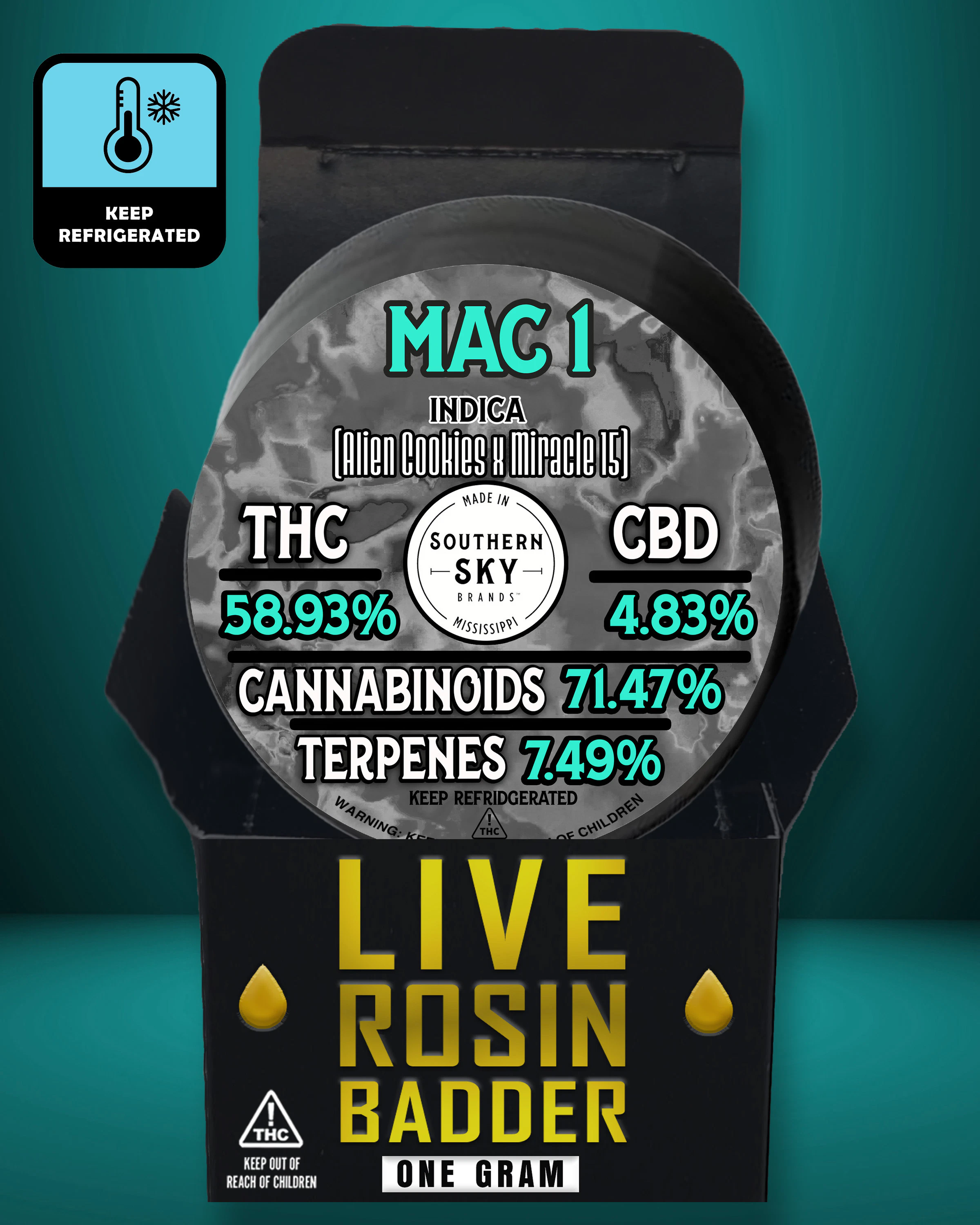 Southern Sky Brands - Mac 1 Live Rosin Badder - 1g Main Image