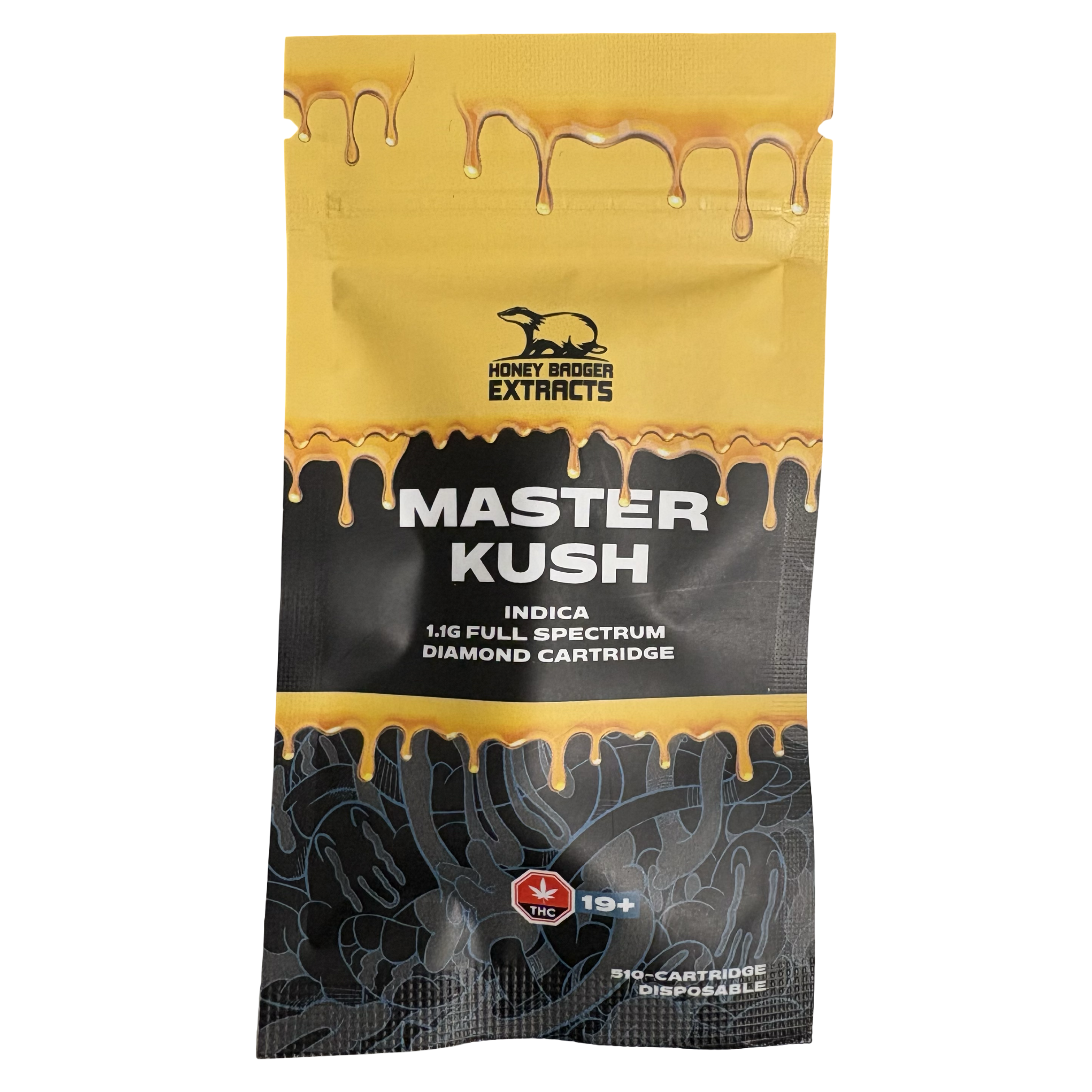 Master Kush Diamond Vape Cartridge - 1.1g - Honey Badger