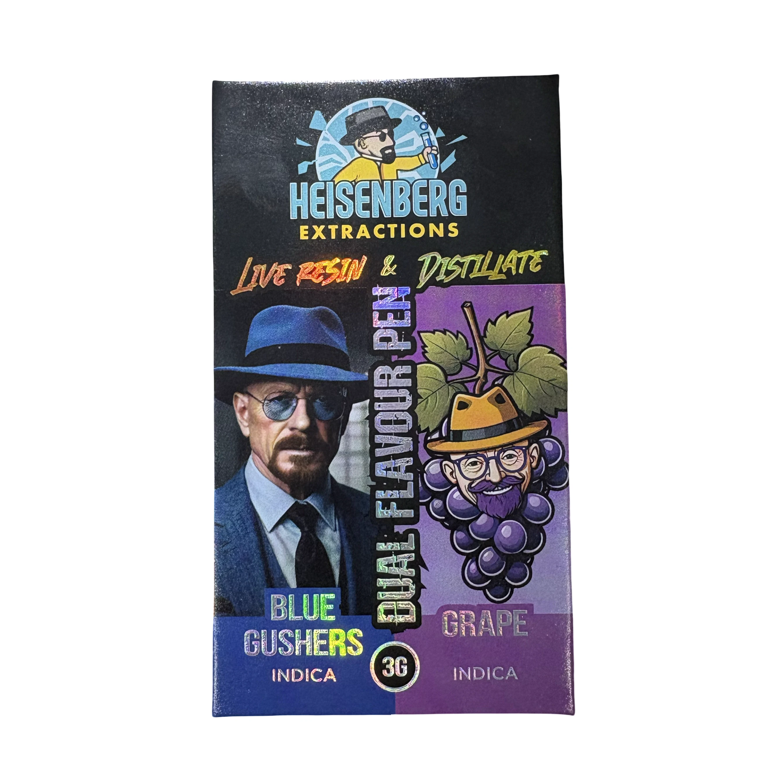 Heisenberg - Blue Gushers + Grape - 3g (1.5g Live Resin + 1.5g Distillate) - Heisenberg Dual Chamber Main Image