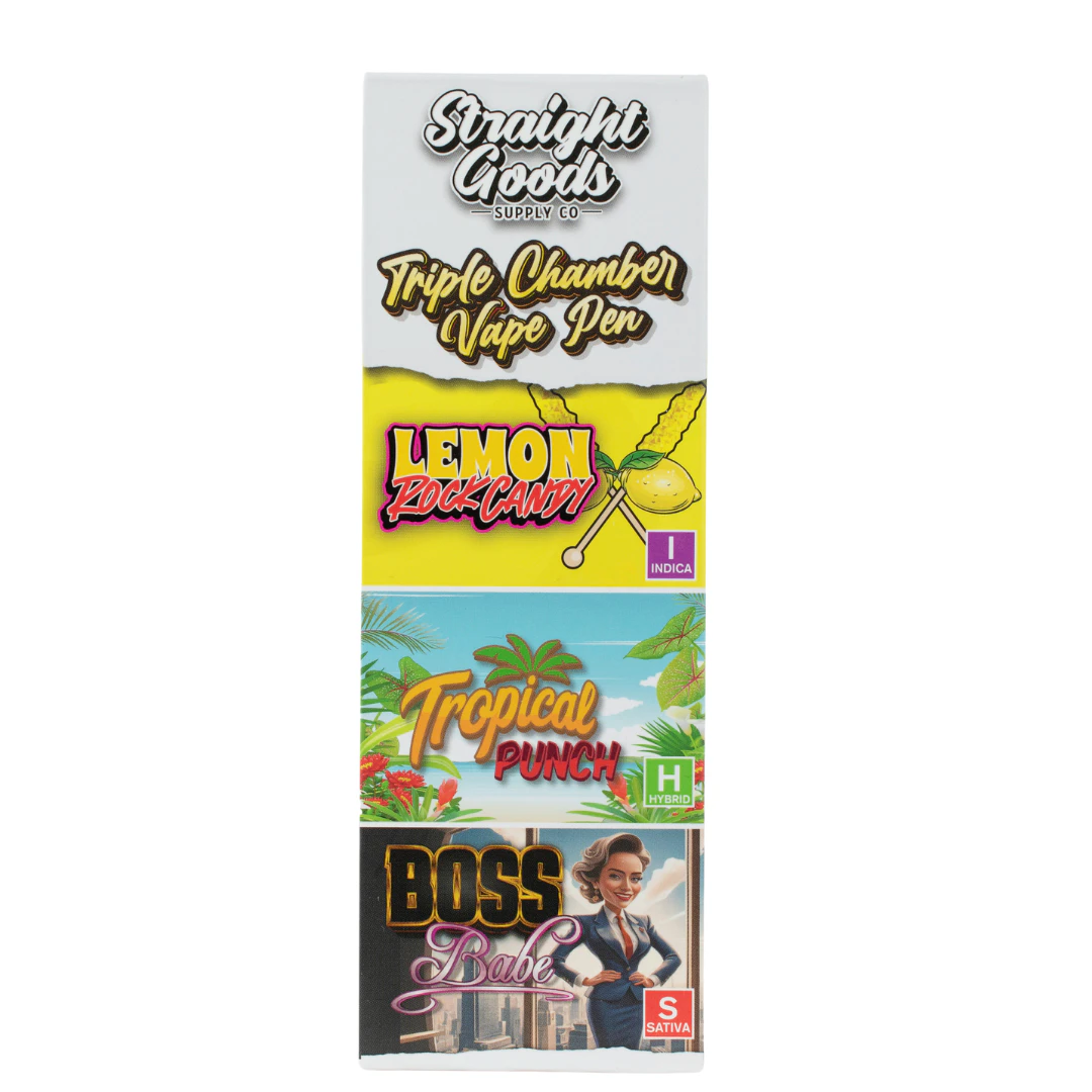 Straight Goods - Lemon Rock Candy + Tropical Punch + Boss Babe Vape Pen - 9g - Straight Goods Main Image