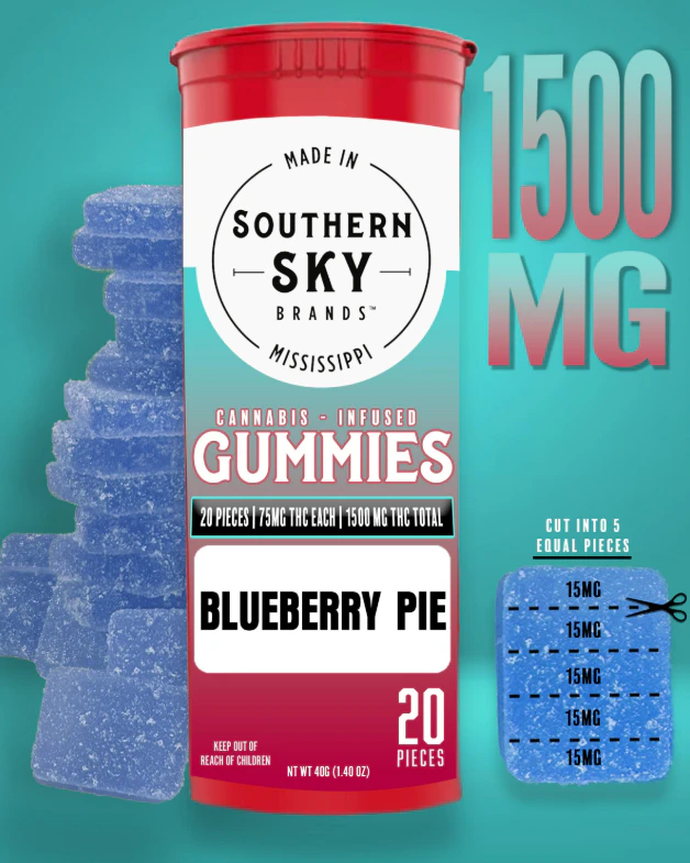 Southern Sky Brands - Blueberry Pie Gummies x 20 - 1500mg Main Image