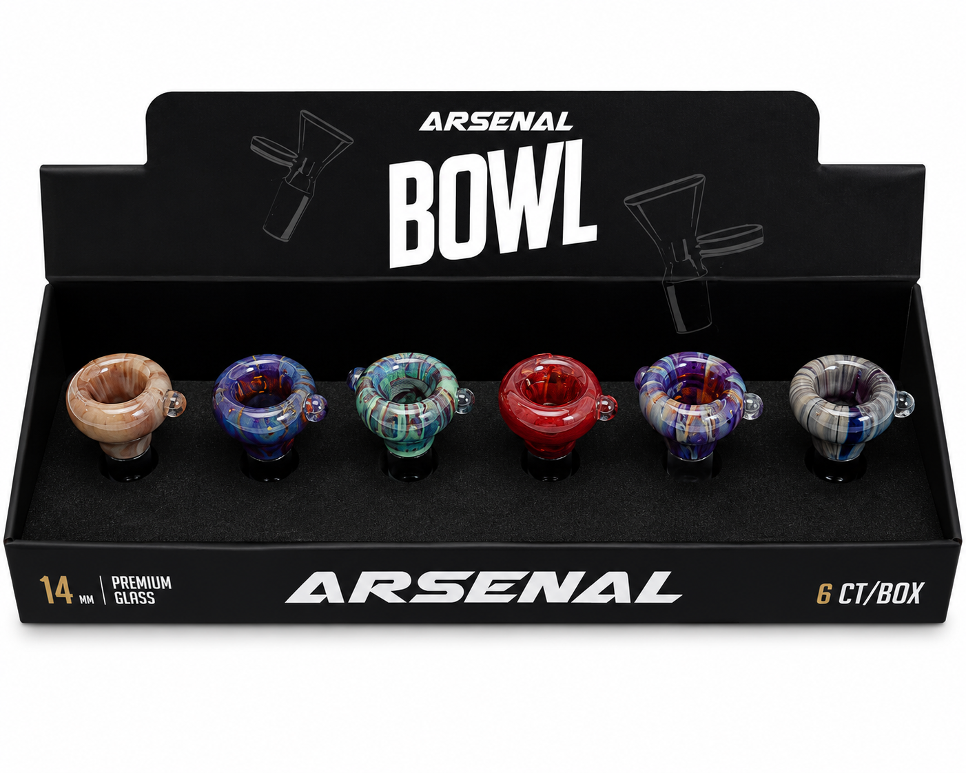Bowls - Arsenal 14mm Astral disc glass bowl