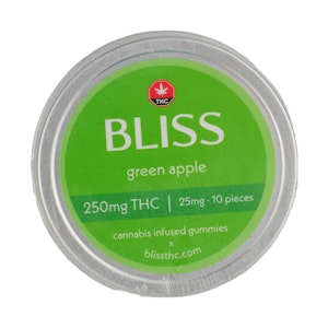 Bliss - Green Apple Gummies - THC - 250mg - Bliss