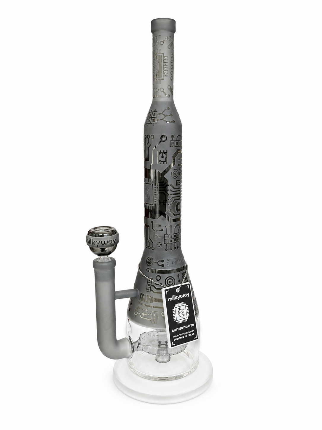 16" Smoke Circuitboard Water Pipe - Milkyway