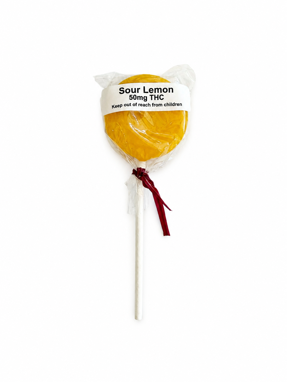 Sour Lemon Lollipop - 50mg - Choice Edibles