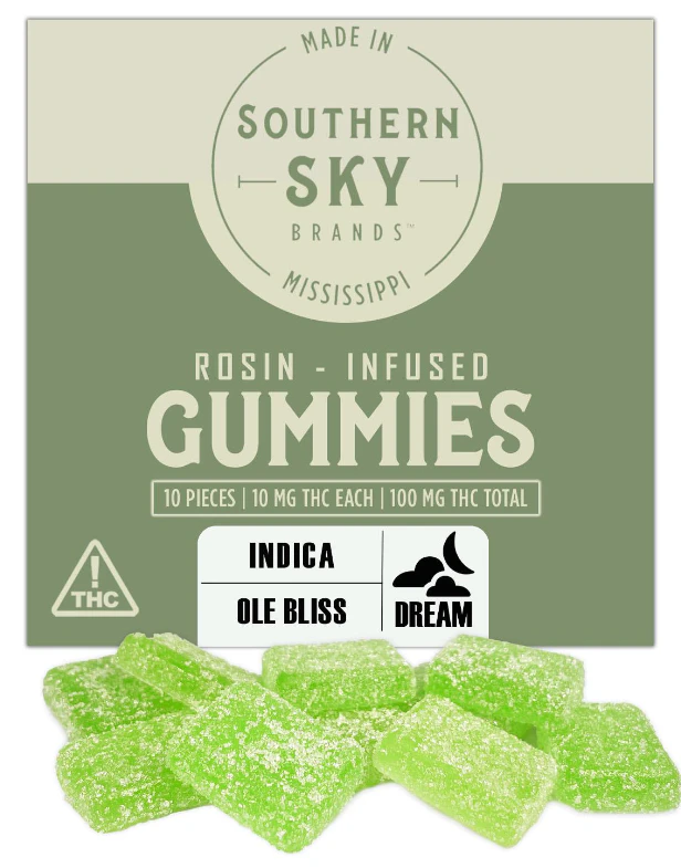 Southern Sky Brands - Ole Bliss Live Rosin Green Apple 100mg Gummies Main Image