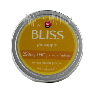 Bliss Gummies - Pineapple Gummies - THC - 250mg - Bliss