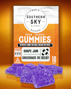 Southern Sky Brands - Grape Jam Crossroads OG Live Rosin 300mg Gummies