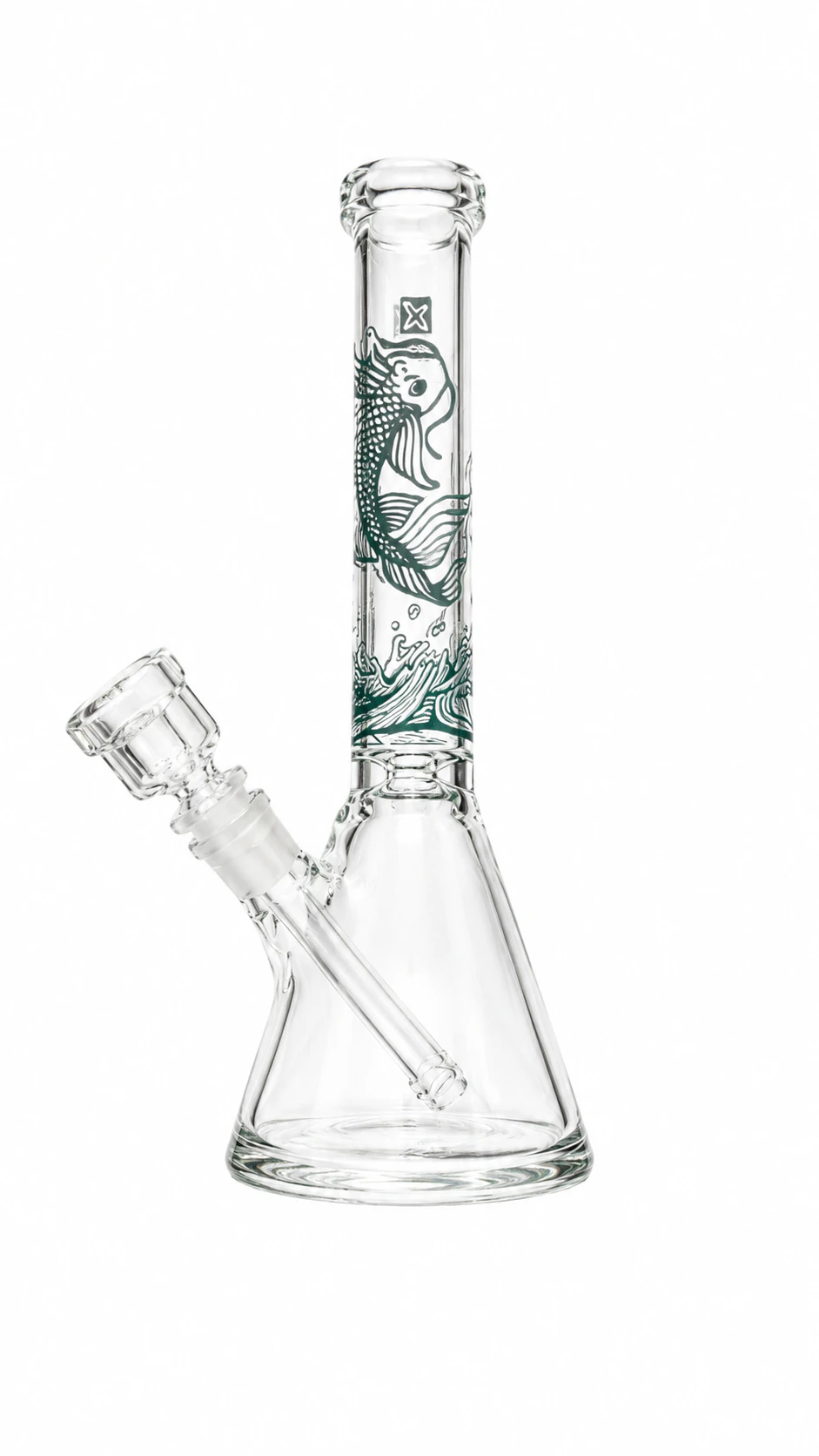 Milkyway - 10” Koi carp teal beaker bong - Milkyway Main Image