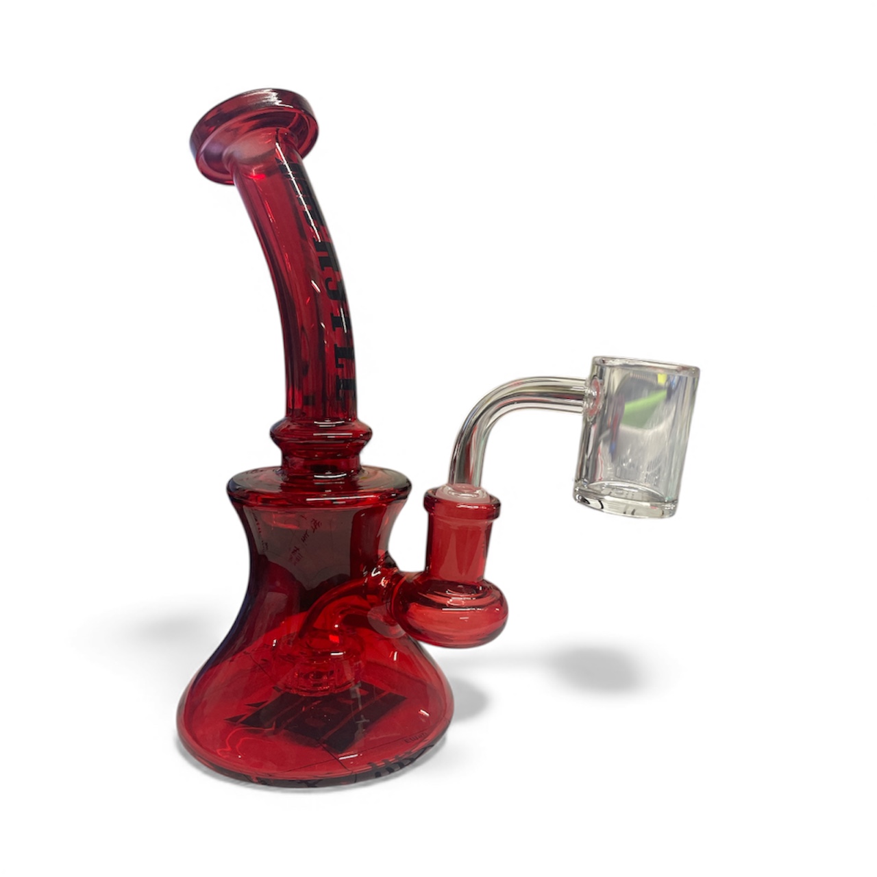 7" 7mm Red Mini Electroplated Rig - Castle Glass