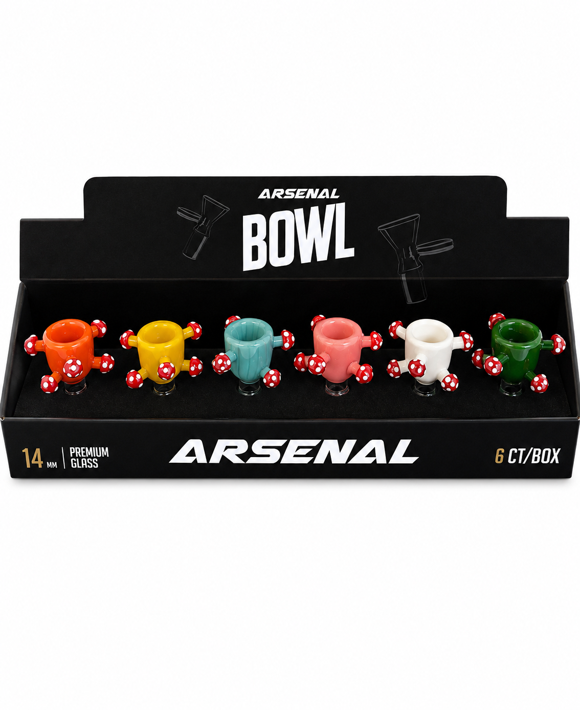 Bowls -  Arsenal 14mm spiked fungi glass bowl