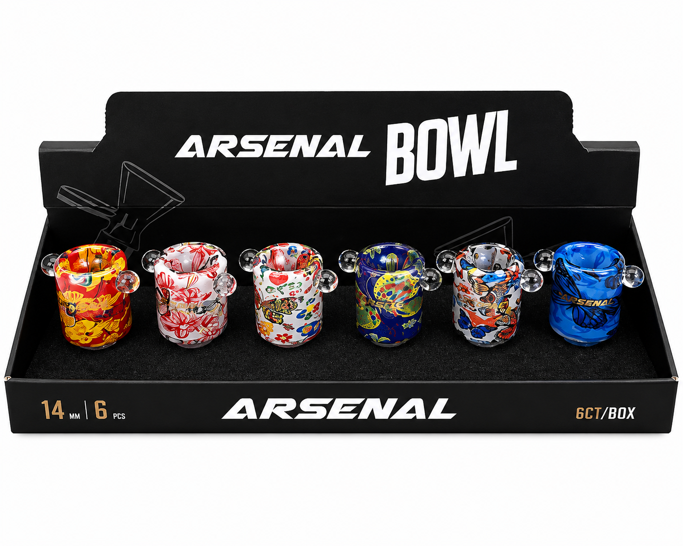 Bowls - Arsenal 14mm Butterfly glass bowl