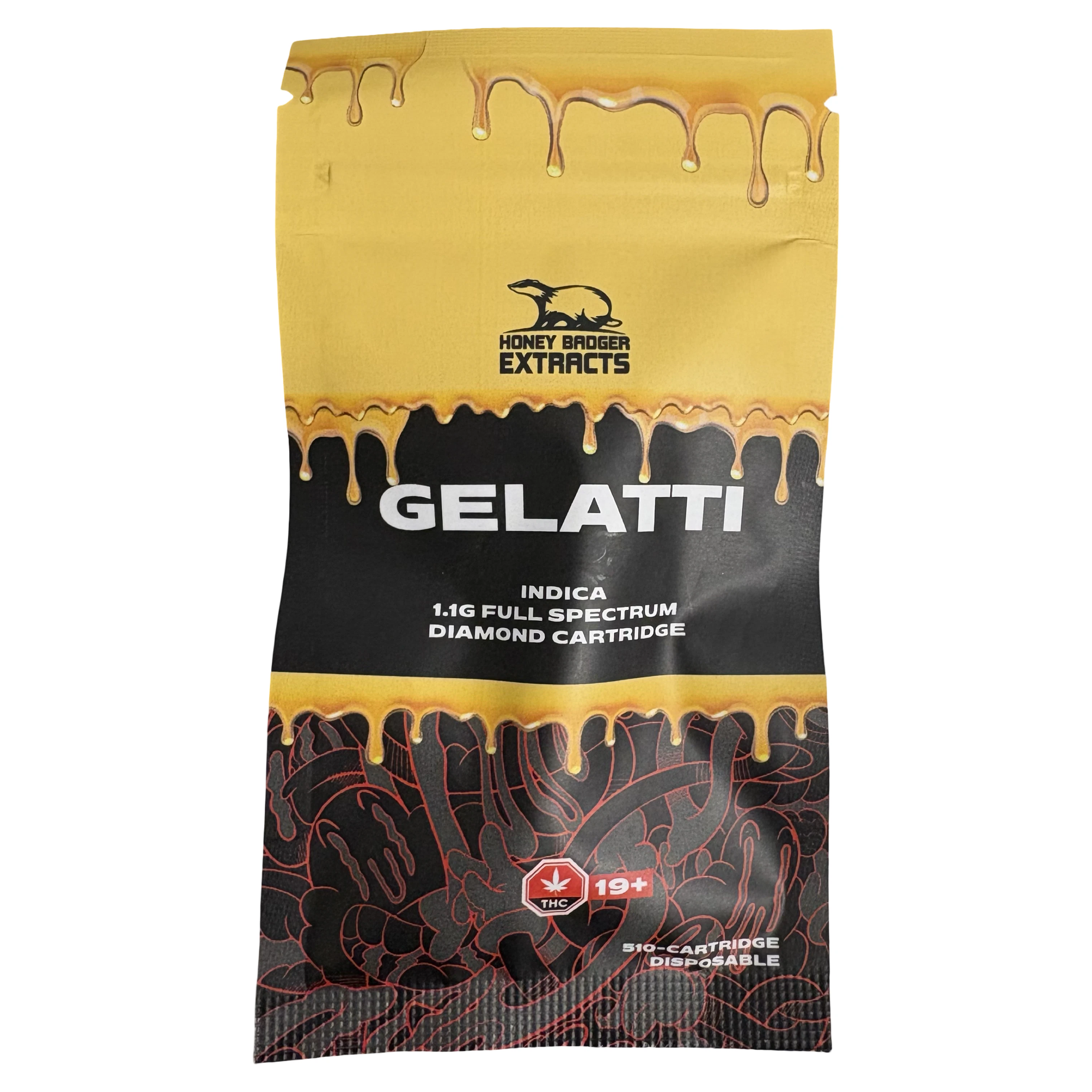 Honey Badger - Gelatti Diamond Vape Cartridge - 1.1g - Honey Badger Main Image