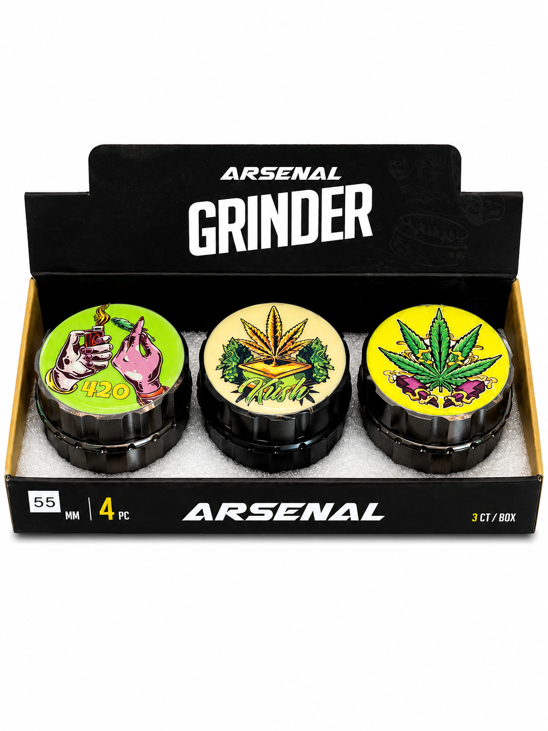 Arsenal Grinder - Reefer glow in the dark 55mm 4-pc