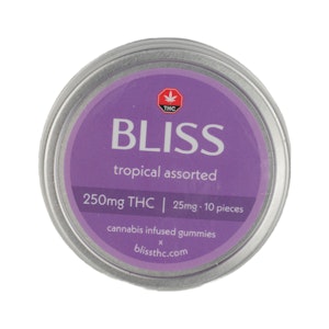 Bliss - Tropical Assorted Gummies - THC - 250mg - Bliss