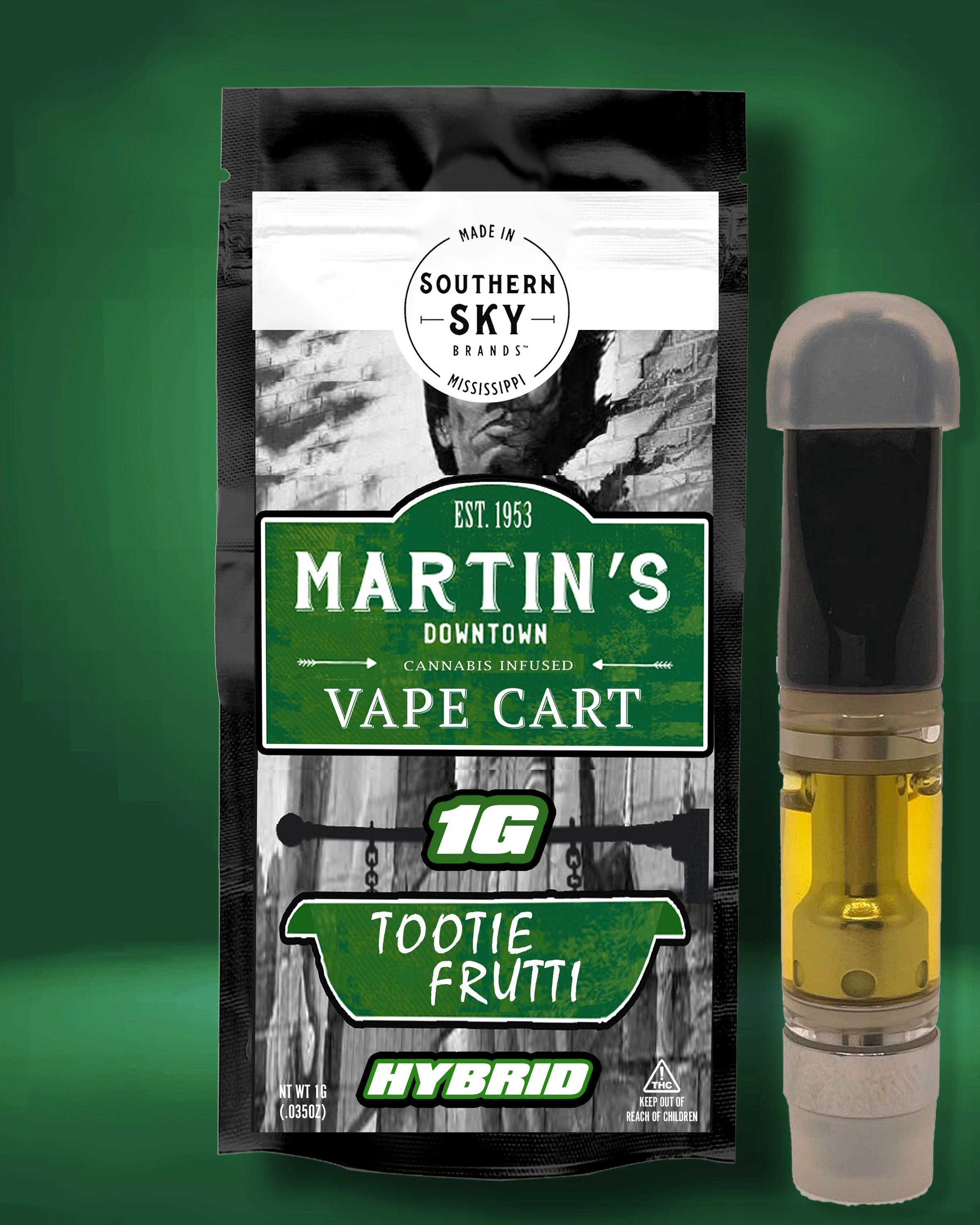 Southern Sky Brands - Martin's Downtown - Tootie Frutti - 1g Cart Main Image