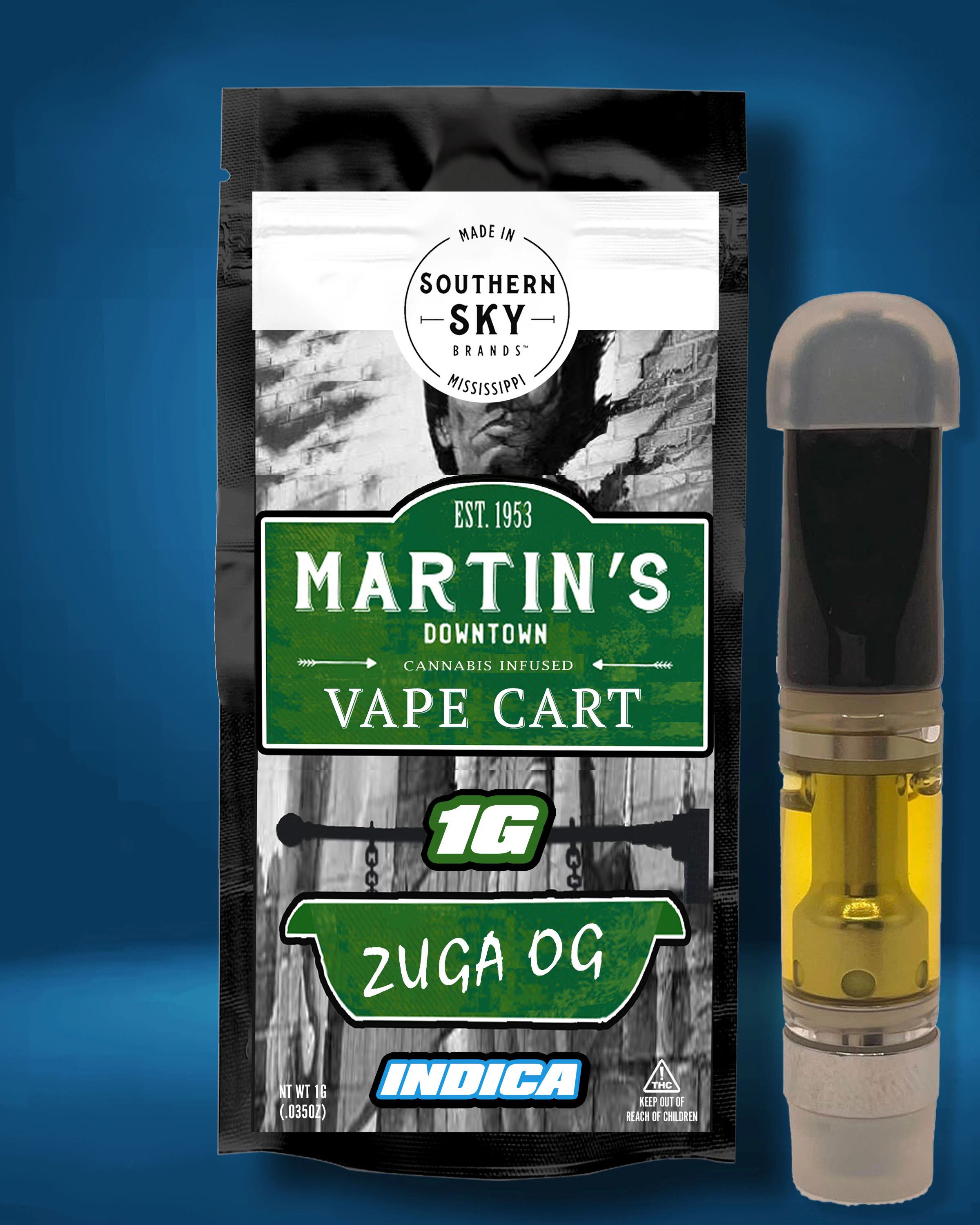 Southern Sky Brands - Martin's Downtown - Zuga OG - 1g Cart Main Image