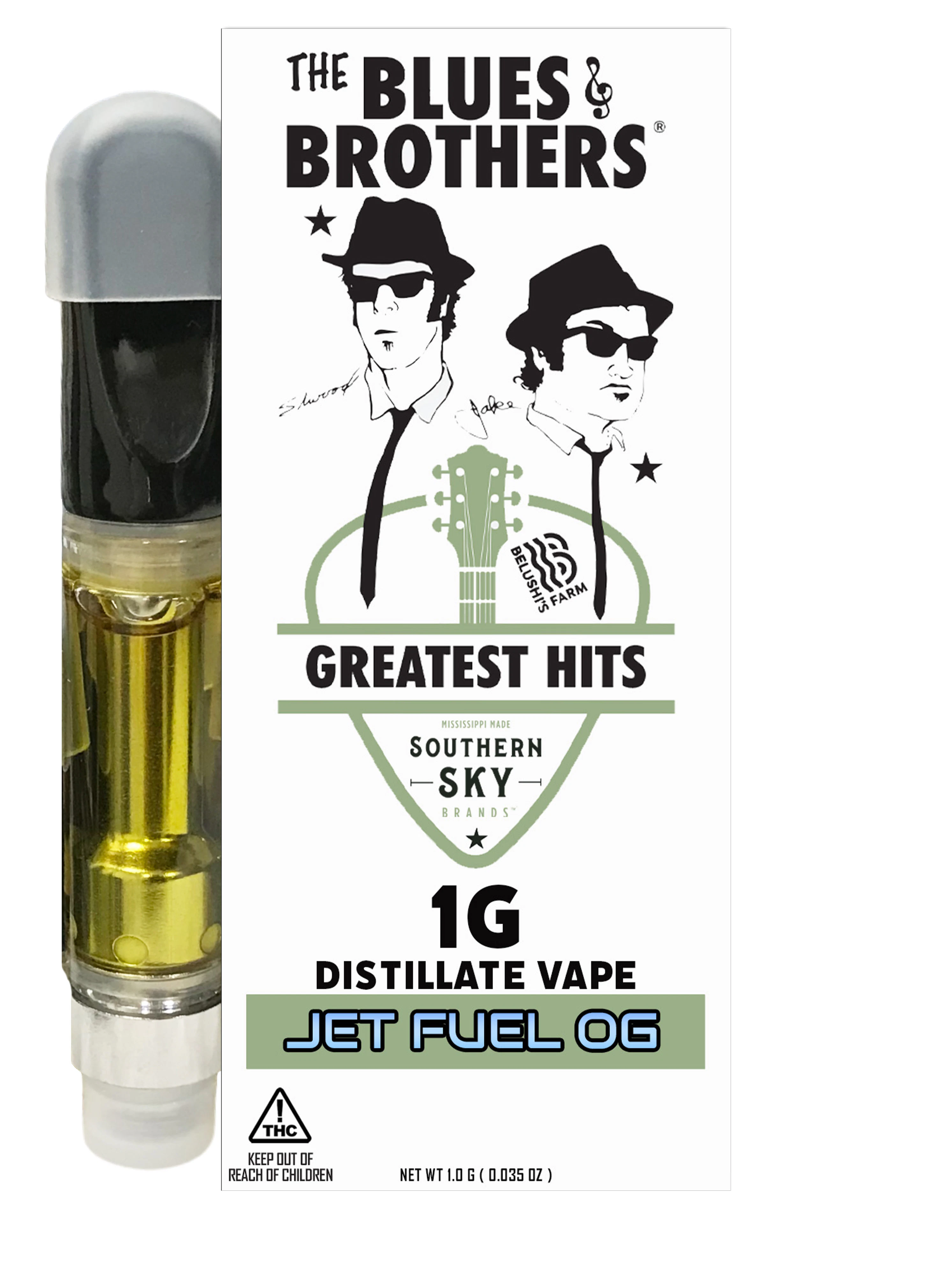 Southern Sky Brands - The Blues Brothers Jet Fuel OG 1g Vape Cart Main Image