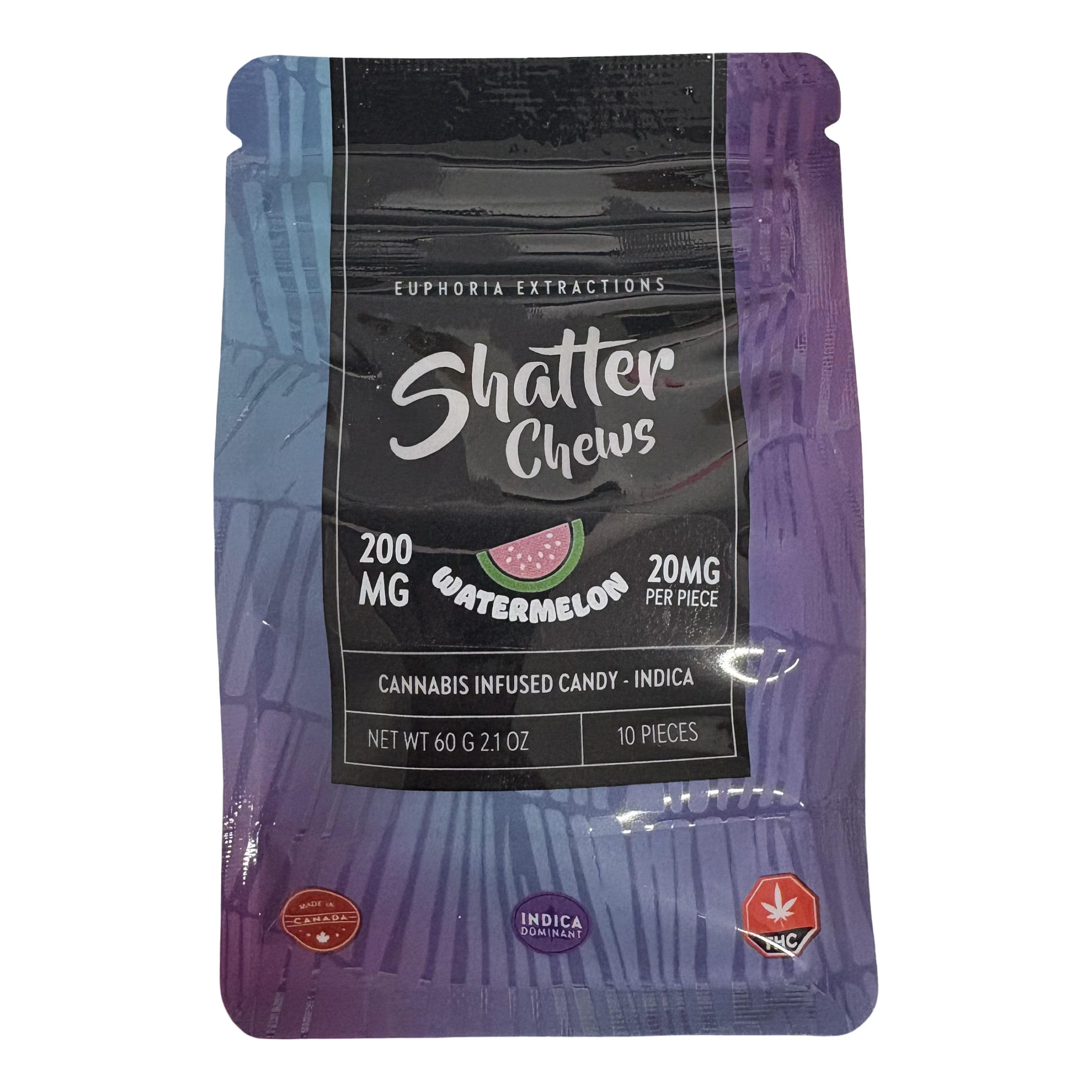 Euphoria Extracts - Watermelon Shatter Chews - Indica - 200mg - Euphoria Exctracts Main Image