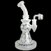 On Point Glass - 9" Frosted Cone Showerhead Banger Hnager Water Pipe w - 14M Bowl