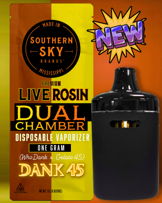 Southern Sky Brands - Dank 45 - Dual Chamber Live Rosin Disposable Vape Main Image