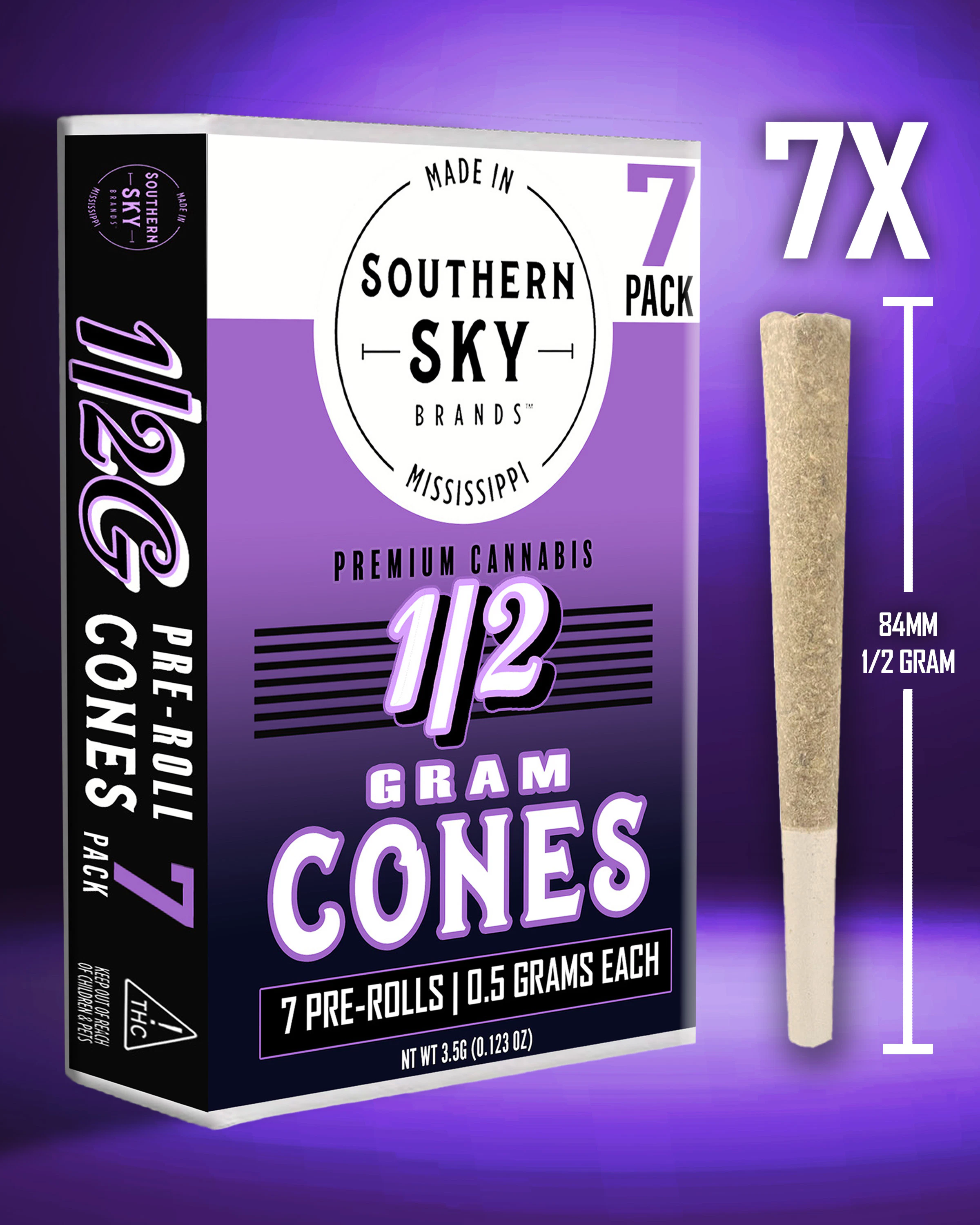 Southern Sky Brands - Bubba Kush 0.5g PreRolls 7 pack Main Image