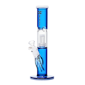 12" Blue OG Straight Tube Percolator Bong - Arsenal
