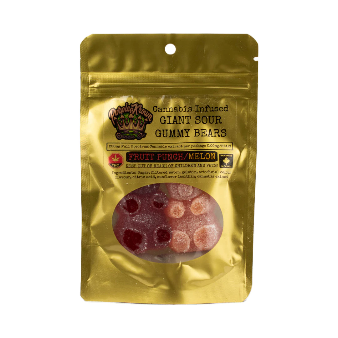 Purple Krown - Fruit Punch & Melon Giant Gummies - 200mg - Purple Krown Main Image