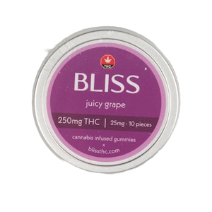 Bliss Gummies - Juicy Grape Gummies - THC - 250mg - Bliss