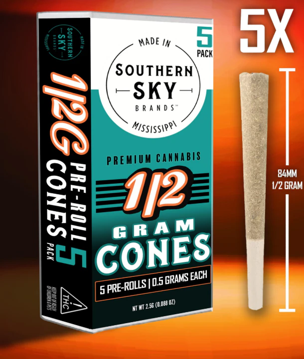Southern Sky Brands - Mississippi Mud Pie 0.5g Pre Roll 5 Pack Main Image