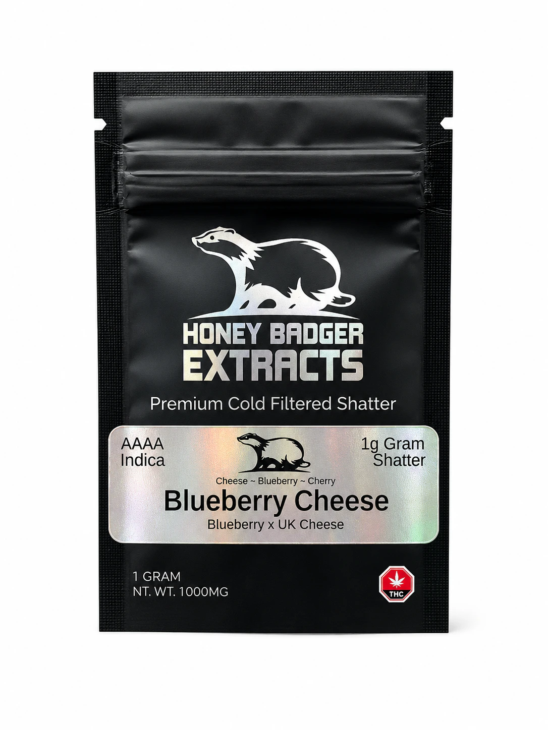 Honey Badger - Blueberry Cheese Shatter - 1g - Honey Badger Main Image