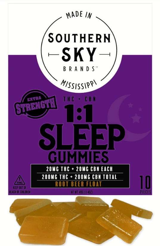 Southern Sky Brands - 1:1 THC:CBN 200mg Root Beer Float Sleep Gummies Main Image