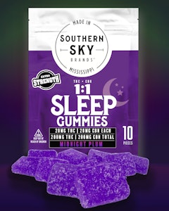 Southern Sky Brands - 1:1 THC:CBN 200mg Midnight Plum Sleep Gummies