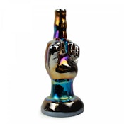 10" Platinum Metallic Flippin' The Bird Water Pipe bong - Middle Finger