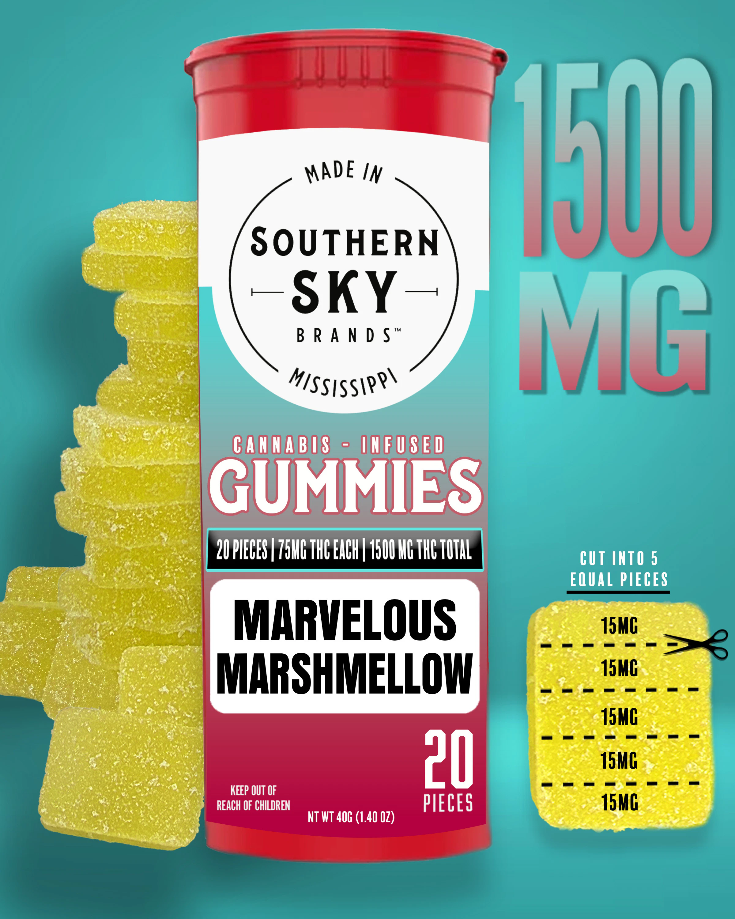 Southern Sky Brands - Marvelous Marshmallow Gummies x 20 - 1500mg Main Image