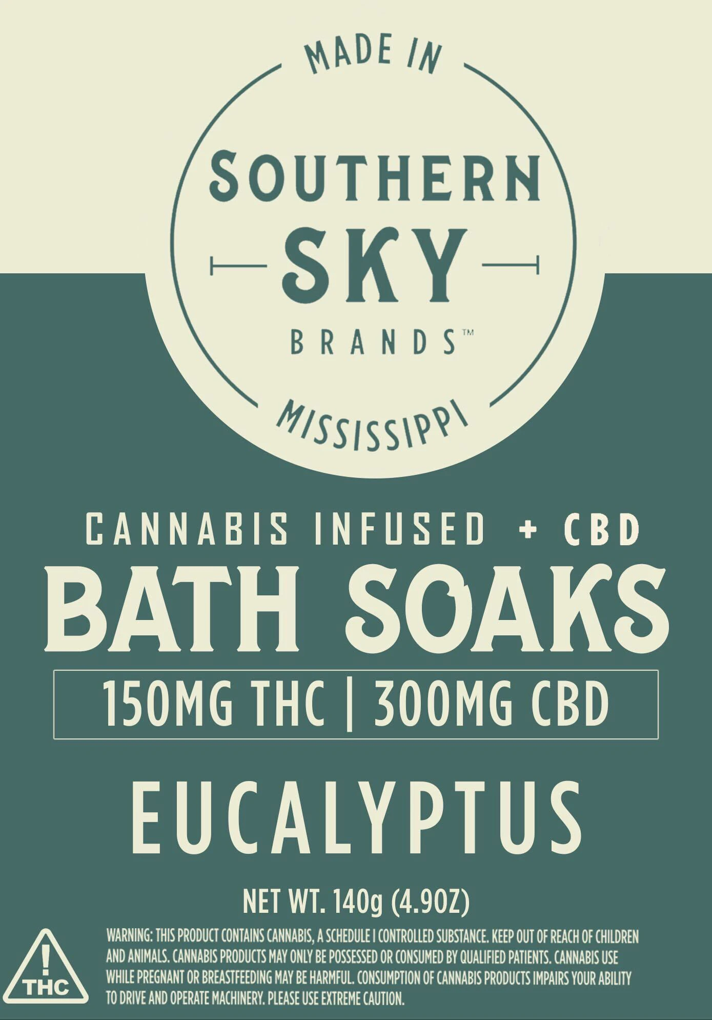 Southern Sky Brands - Eucalyptus Bath Soak (275mg THC, 339mg CBD) Main Image