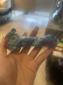 4" Crimson Frosted Pipe - sparkle blue