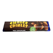 Milk Chocolate Bar - 1:1 50mg/50mg - Choice Edibles