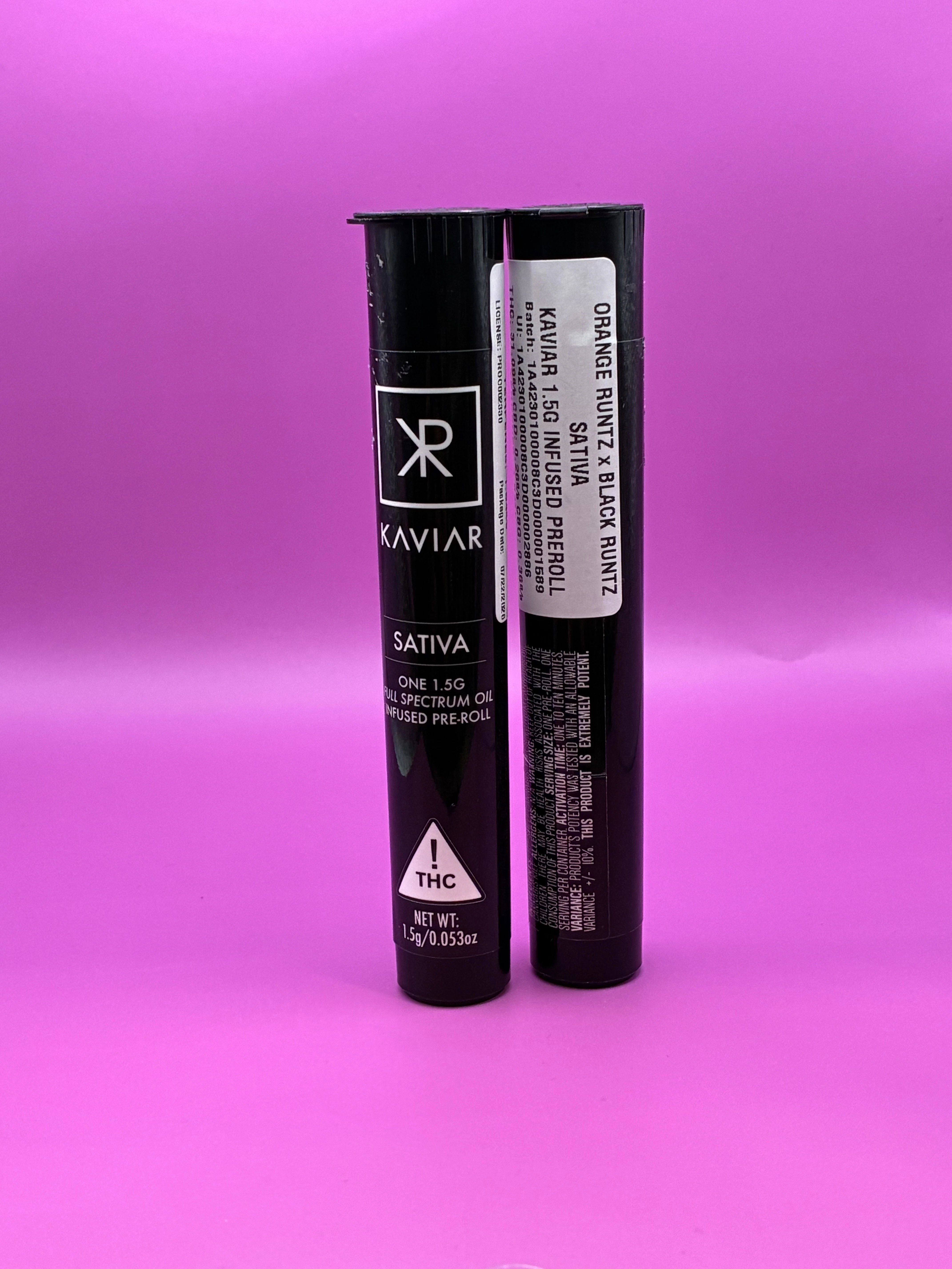 Muncheez - Kaviar - Orange Runtz x Black Runtz Infused PreRoll 1.5g Main Image