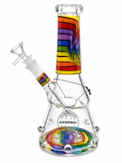 Arsenal - 8" iridescent drop glass Bong