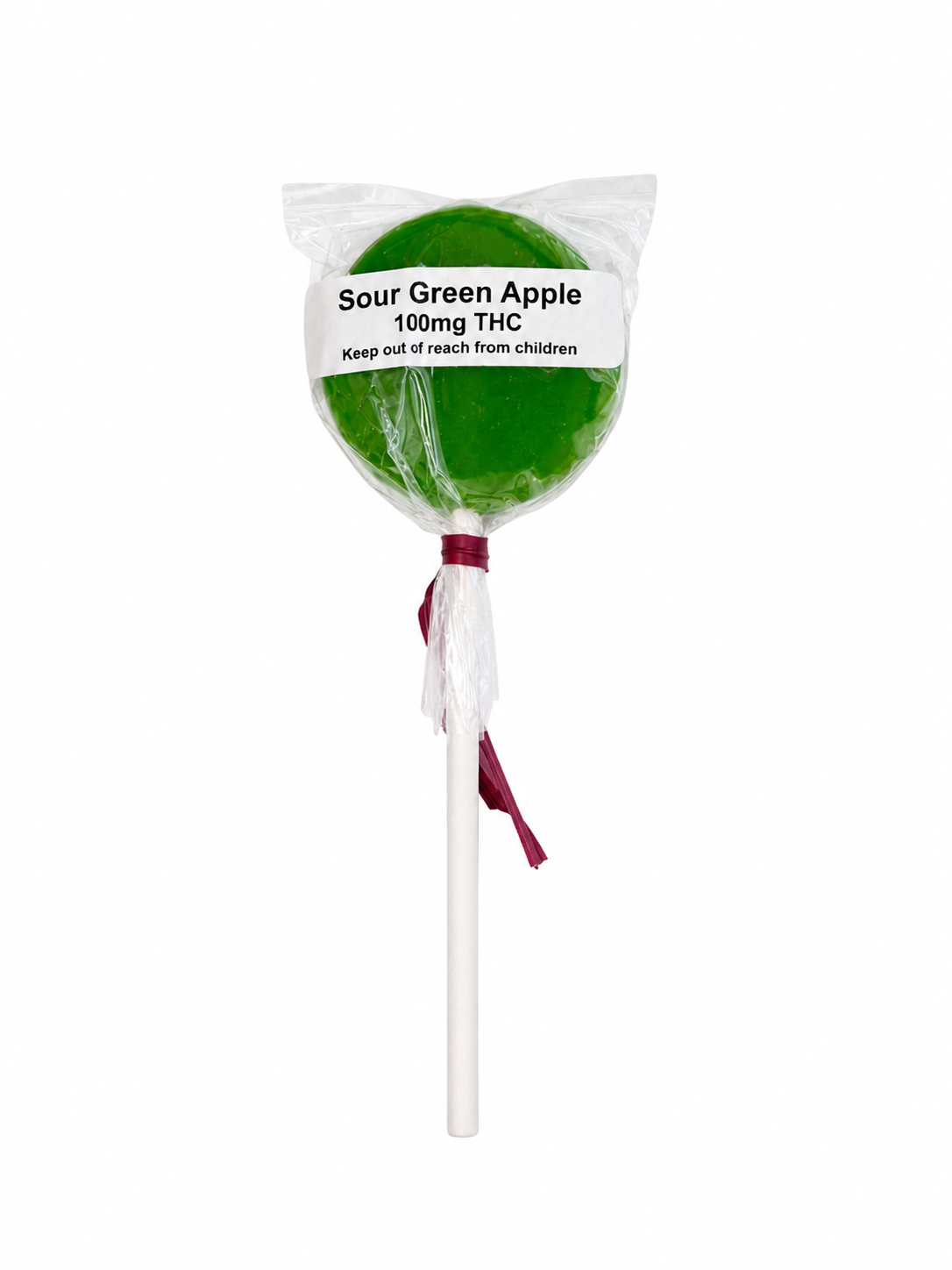 Sour Green Apple Lollipop - 100mg - Choice Edibles