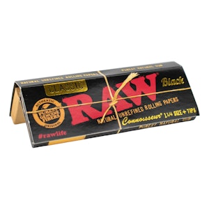 RAW - Connoisseur - Black - 1¼ w/ Tips - RAW Papers
