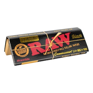 RAW - Black Connoisseur 1¼ with Tips - RAW Papers