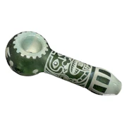 Green Maya Face Pipe - Milkyway