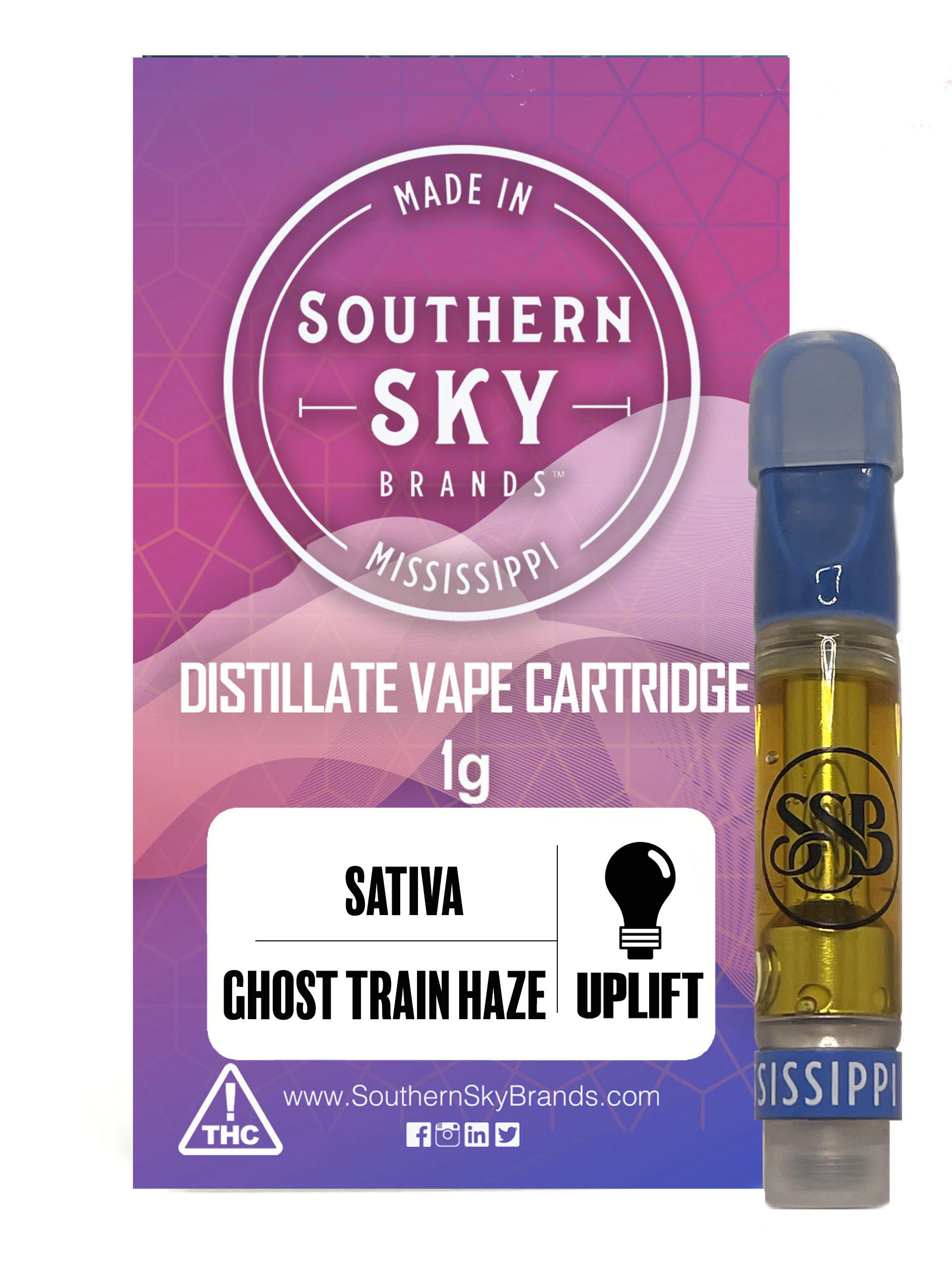 Southern Sky Brands - Ghost Train Haze THC Vape - 1g Main Image